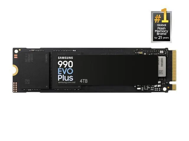 Samsung 990 EVO Plus: 4 ТБ, M.2 2280, PCIe 4.0 x4 / 5.0 x2, NVMe 2.0