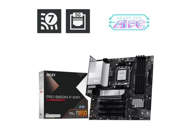 MSI PRO B850M-P WIFI: Micro ATX, AMD B850, DDR5, Wi‑Fi