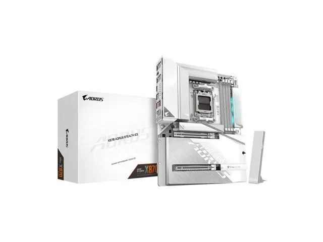 Gigabyte X870 AORUS STEALTH ICE: ATX, AMD AM5, DDR5, 4x M.2, PCIe 5.0