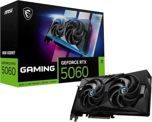 MSI GeForce RTX 5060 GAMING OC: 8 ГБ, 2640 МГц, DisplayPort 2.1a x3, HDMI 2.1b