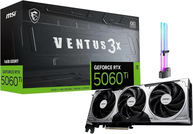 MSI GeForce RTX 5060 Ti VENTUS 3X OC: 16 ГБ GDDR7, PCIe 5.0, серебристый