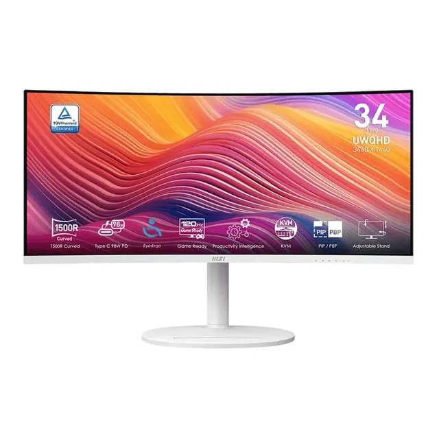 MSI MODERN MD342CQPW: 34", 3440 × 1440, 120 Гц, белый