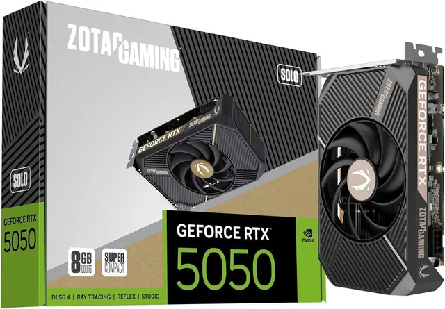 ZOTAC Gaming GeForce RTX 5050 SOLO: 8 ГБ, NVIDIA GeForce RTX 5050