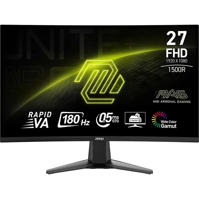 MSI MAG 27C6F: 27", 1920 × 1080, 180 Гц, изогнутый, черный