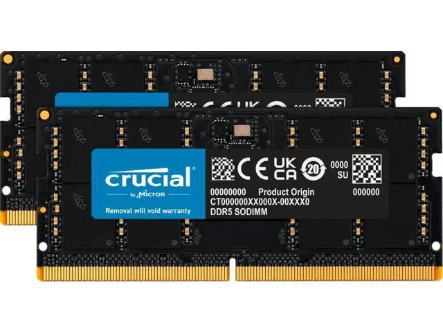 Crucial CT2K16G56C46S5: 32 ГБ (2x16 ГБ), DDR5 5600 MT/s, SODIMM