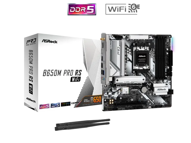 ASRock B650M Pro RS WiFi: Micro ATX, AM5, Wi‑Fi 6E