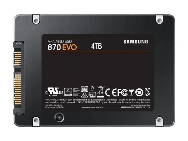Samsung 870 EVO: 4 ТБ, 2,5", SATA III, MZ-77E4T0B/AM
