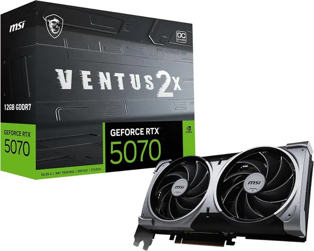 MSI GeForce RTX 5070 12G VENTUS 2X OC: 12 ГБ GDDR7, 192-бит, PCI Express 5.0