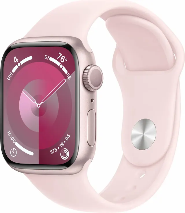 Apple Watch Series 9: 45 мм, алюминиевый корпус, GPS, розовый