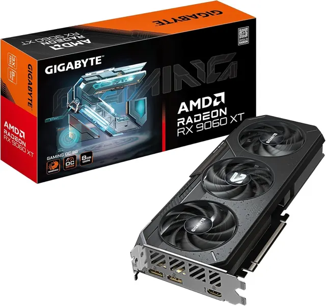 Gigabyte Radeon RX 9060 XT GAMING OC: 8 ГБ GDDR6, PCIe 5.0 x16, 3320 МГц