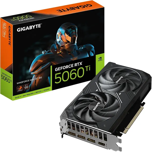 Gigabyte GeForce RTX 5060 Ti WINDFORCE MAX OC: 16 ГБ GDDR7, PCIe 5.0, GV-N506TWF2MAX OC-16GD
