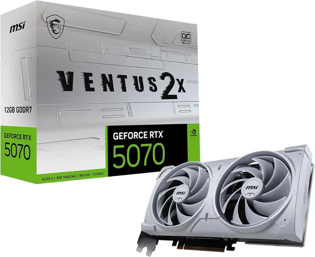 MSI GeForce RTX 5070 VENTUS 2X OC WHITE: 12 ГБ GDDR7, PCI Express 5.0, белый