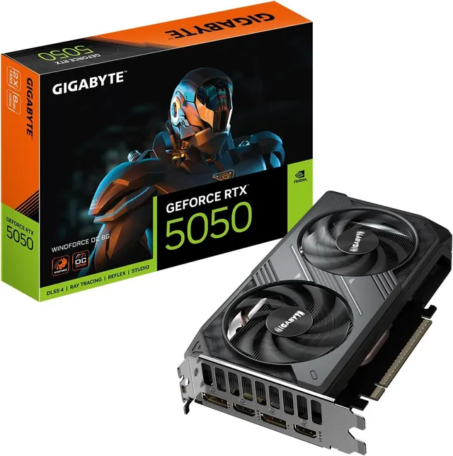 Gigabyte GeForce RTX 5050 WINDFORCE OC: 8 ГБ GDDR6, 128-бит, PCIe 5.0