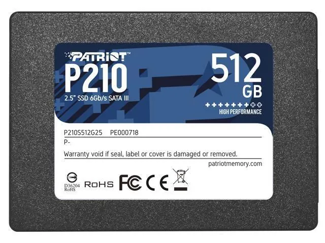 Patriot P210: 512 ГБ, 2,5", SATA III, P210S512G25