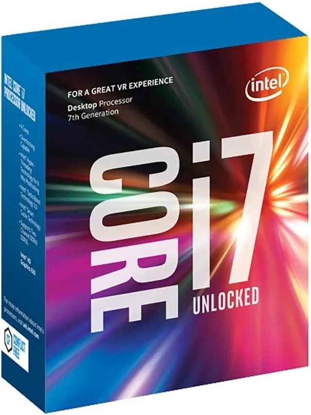 Intel Core i7-7700K: 4 ядра, до 4,50 ГГц, 8 МБ кэша, Kaby Lake