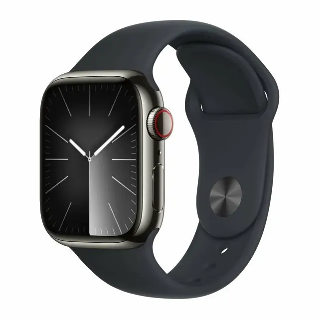 Apple Watch Series 9: 41 мм, GPS, графит, ремешок Midnight M/L