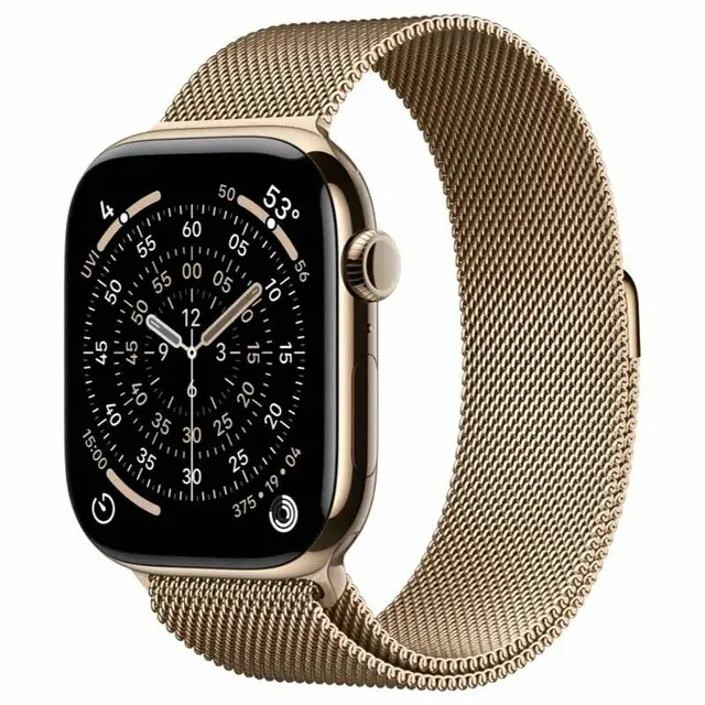 Apple Watch Series 11 46 мм: GPS + Cellular, золотистый титановый корпус, золотистый Milanese Loop M/L