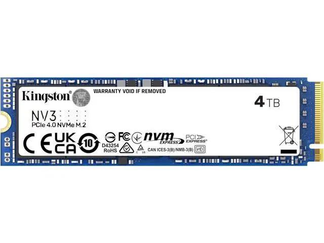 Kingston NV3: 4 ТБ, M.2 2280, PCIe 4.0 x4 NVMe