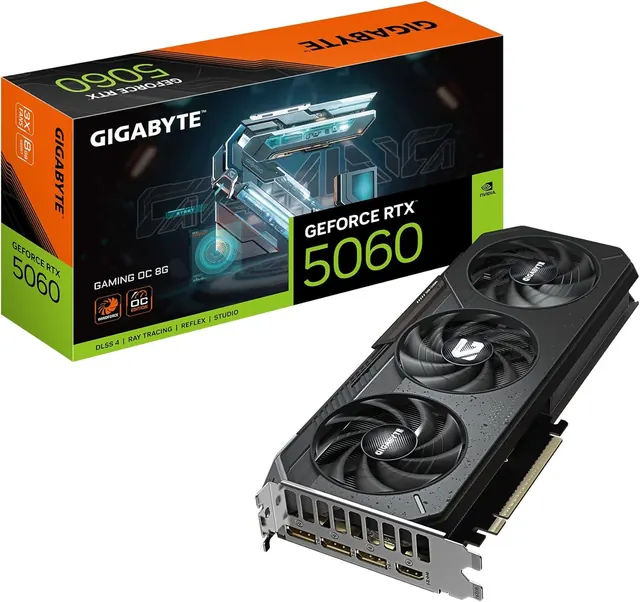 Gigabyte GeForce RTX 5060 GAMING OC: 8 ГБ GDDR7, 128-бит, PCIe 5.0