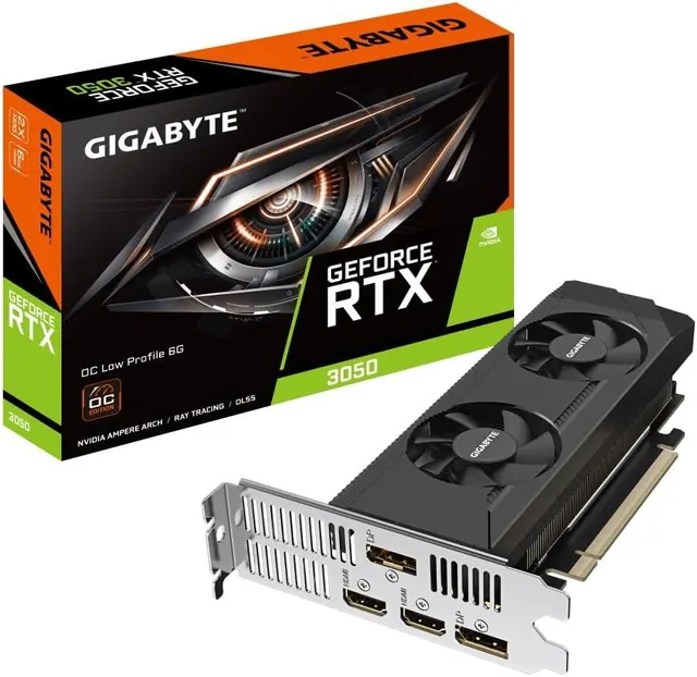 Gigabyte GeForce RTX 3050 OC Low Profile 6G: 6 ГБ GDDR6, 96-бит, PCI Express 4.0