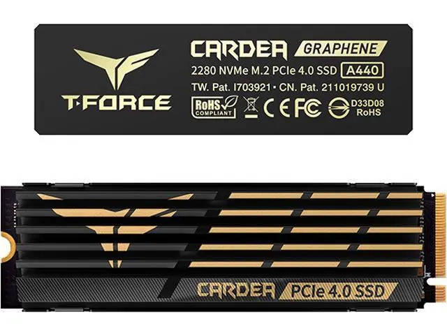 Team Group T-FORCE CARDEA A440: 1 ТБ, M.2 2280, два радиатора охлаждения