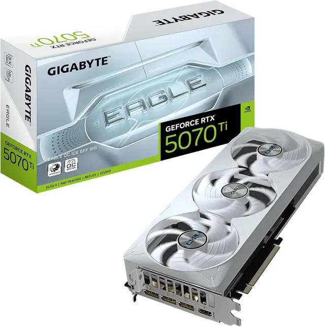 Gigabyte GeForce RTX 5070 Ti EAGLE OC ICE SFF: 16 ГБ GDDR7, 256-бит, PCIe 5.0