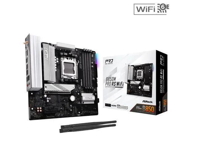 ASRock B850M PRO RS WIFI: Micro ATX, AM5, Wi‑Fi 6E