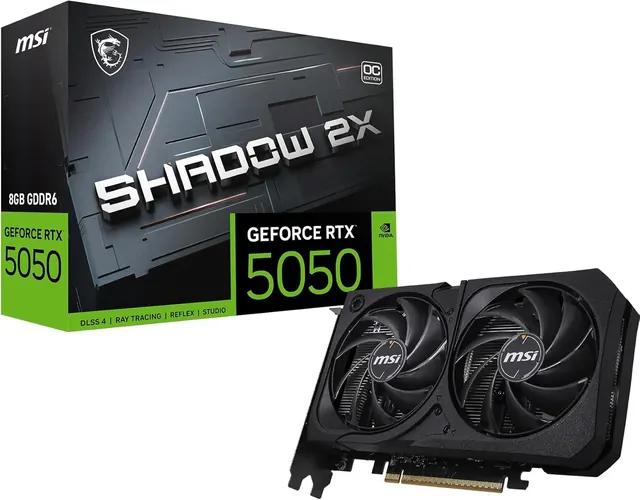MSI GeForce RTX 5050 SHADOW 2X OC: 8 ГБ, 2617 МГц, NVIDIA Blackwell