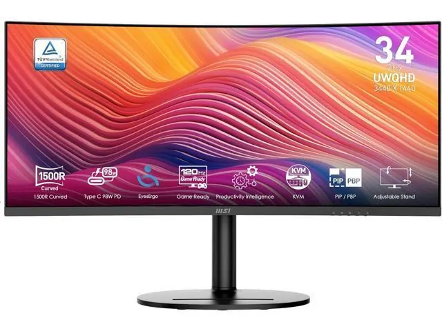 MSI MODERN MD342CQP: 34", UWQHD 3440 × 1440, 120 Гц, черный