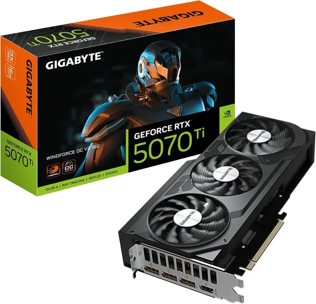 Gigabyte GeForce RTX 5070 Ti WINDFORCE OC V2: 16 ГБ GDDR7, PCI Express 5.0, GV-N507TWF3OCV2-16GD