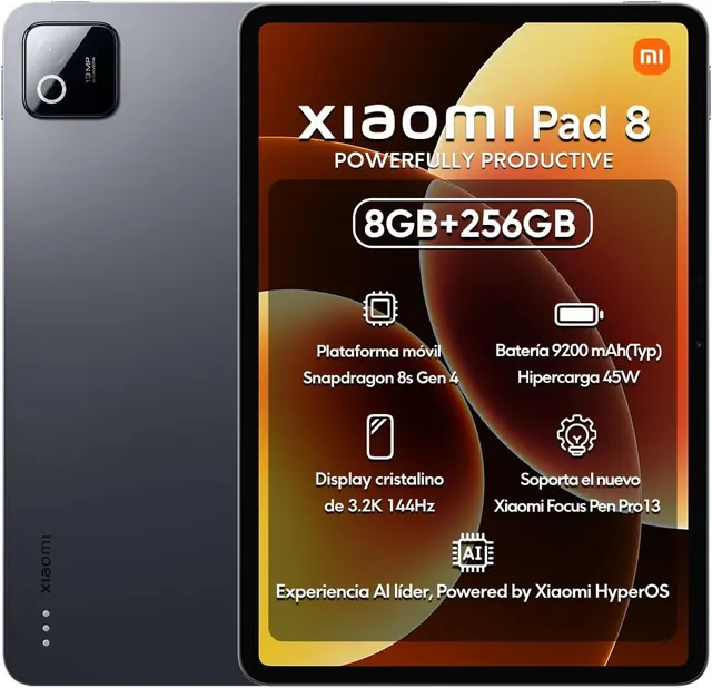 Xiaomi Pad 8 Wi‑Fi, 8/256 ГБ, 11,2", 3.2K, 144 Гц, серый