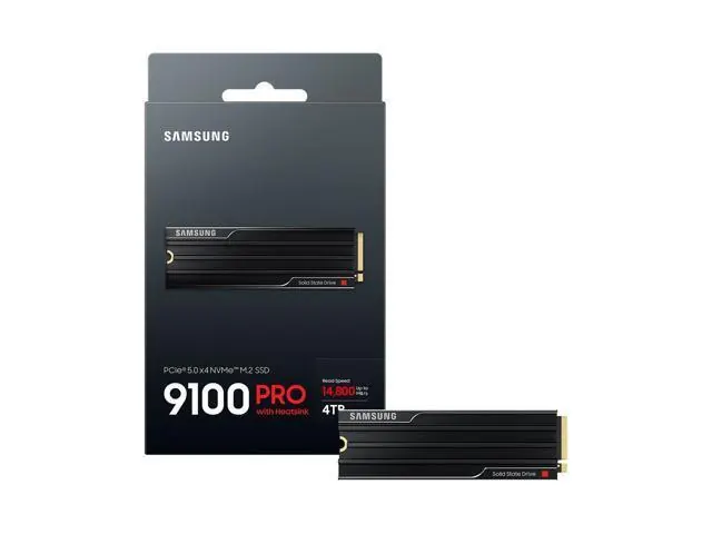 Samsung 9100 PRO: 4 ТБ, PCIe 5.0 x4, M.2 2280, с радиатором