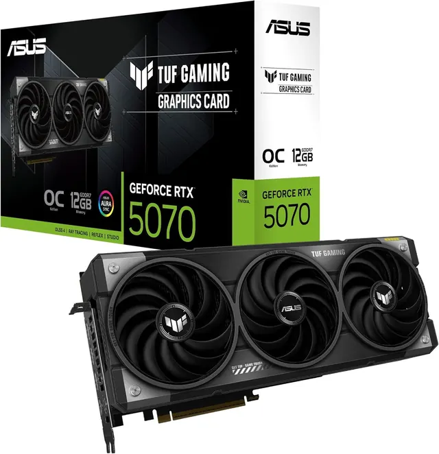 ASUS TUF-RTX5070-O12G-GAMING: 12 ГБ GDDR7, PCIe 5.0 x16, OC Edition