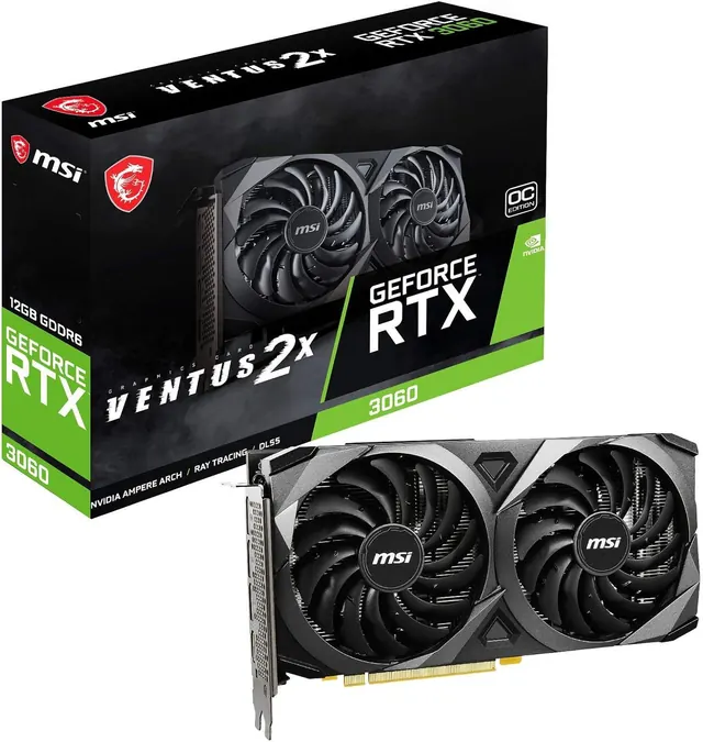 MSI GeForce RTX 3060 VENTUS 2X 12G OC: 12 ГБ GDDR6, 192-бит, PCI Express 4.0