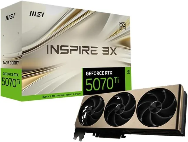 MSI GeForce RTX 5070 Ti INSPIRE 3X OC: 16 ГБ GDDR7, 256-бит, PCI Express 5.0