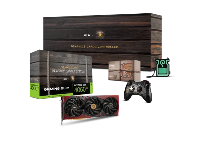 MSI GeForce RTX 4060 Ti GAMING SLIM: 8 ГБ GDDR6, PCI Express 4.0 x8, MONSTER HUNTER EDITION