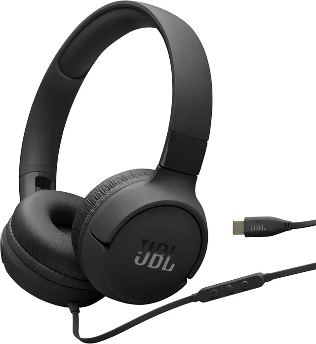 Проводные накладные наушники JBL Tune 520C с USB-C и Hi-Res Audio, черные