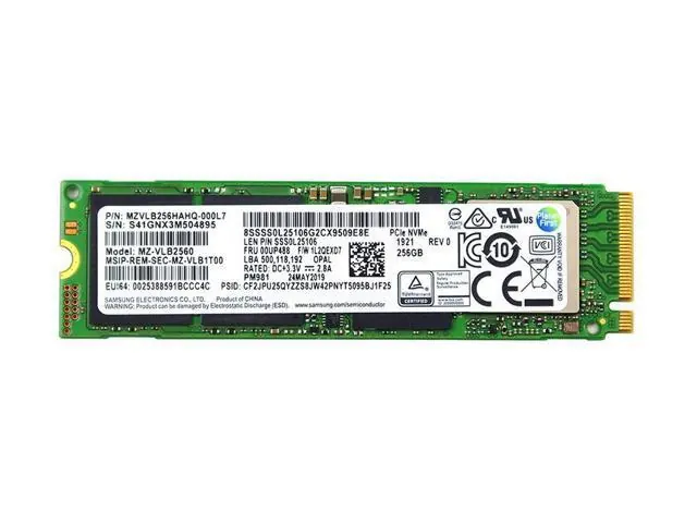 Samsung PM981: 256 ГБ, M.2 2280, PCIe 3.0 x4, NVMe