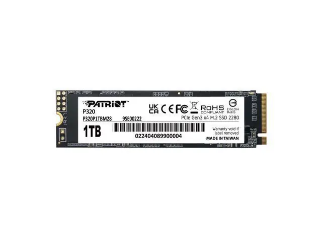 Patriot P320: 1 ТБ, M.2 2280, PCI-Express 3.0 x4