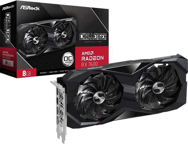 ASRock Radeon RX 7600 Challenger OC: 8 ГБ GDDR6, PCIe 4.0, Dual Fan