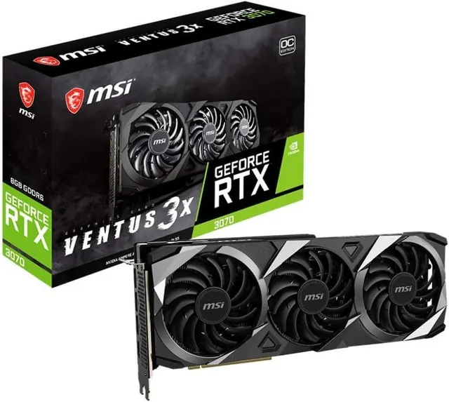 MSI GeForce RTX 3070 VENTUS 3X OC: 8 ГБ GDDR6, 256-бит, HDMI 2.1, 3x DisplayPort 1.4a