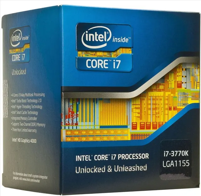 Intel Core i7-3770K: 3,50 ГГц, 4 ядра/8 потоков, LGA1155