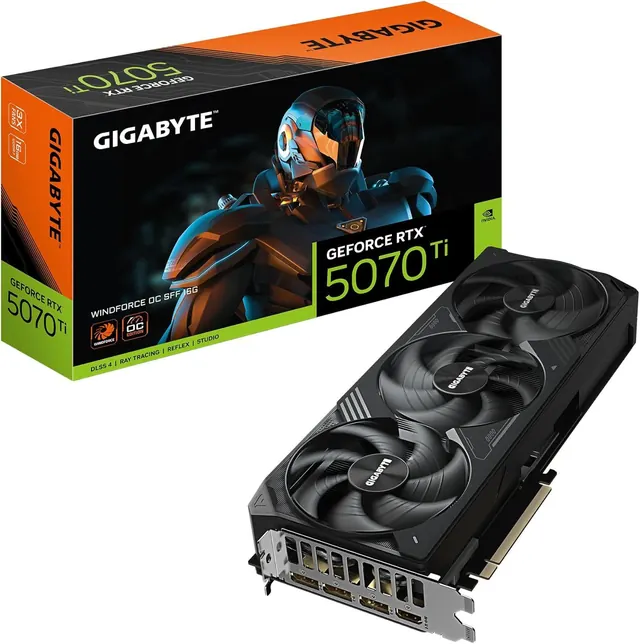 Gigabyte GeForce RTX 5070 Ti WINDFORCE OC SFF: 16 ГБ GDDR7, 256-бит, GV-N507TWF3OC-16GD
