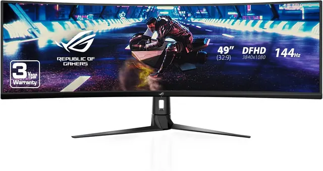 ASUS ROG Strix XG49VQ: 49", 3840 × 1080, 144 Гц, изогнутый, черный