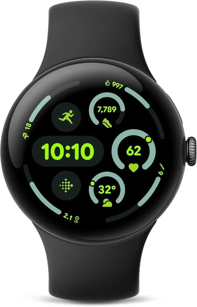 Google Pixel Watch 3 45 мм (2024), Wi‑Fi, AMOLED, GPS, черный