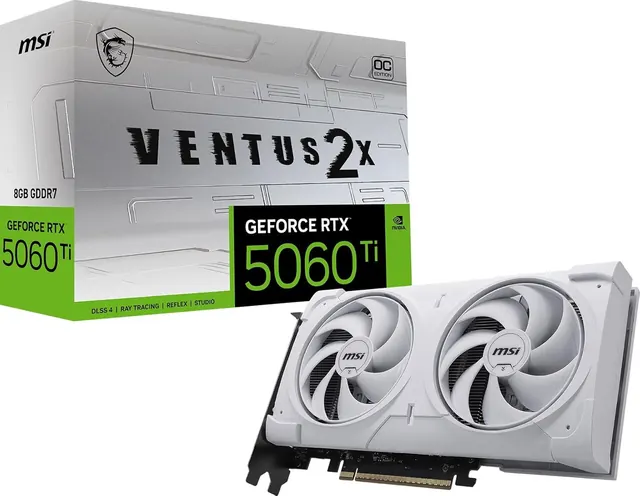 MSI GeForce RTX 5060 Ti VENTUS 2X OC WHITE: 8 ГБ GDDR7, белая
