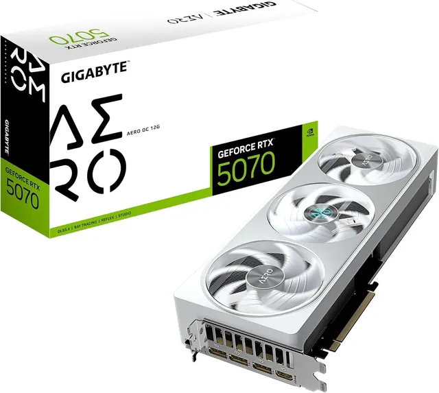 Gigabyte GeForce RTX 5070 AERO OC: 12 ГБ GDDR7, 192-бит, PCIe 5.0, серебристая