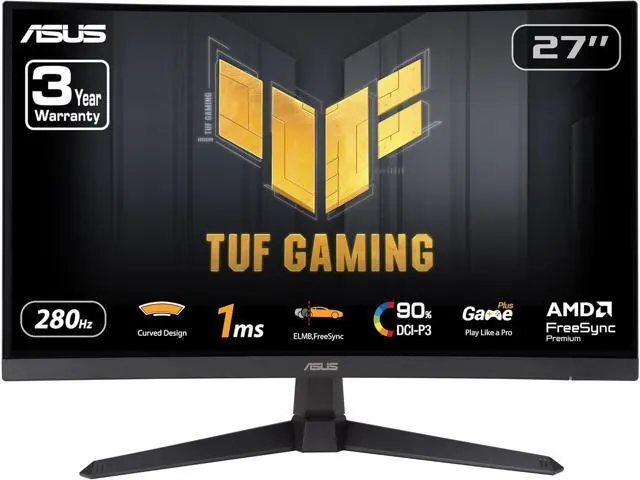 ASUS TUF Gaming VG27VQM1B: 27", Full HD, 280 Гц, изогнутый 1500R