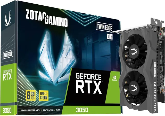 Zotac ZOTAC GAMING GeForce RTX 3050 Twin Edge OC: 6 ГБ GDDR6, PCIe 4.0 x8, ZT-A30510H-10L