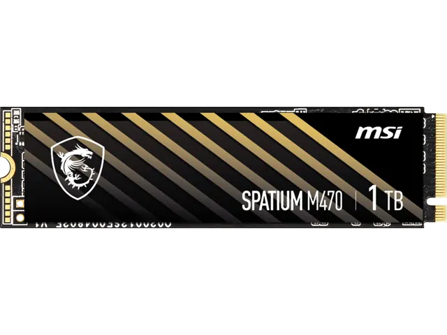 MSI SPATIUM M470 PRO: 1 ТБ, M.2 2280, PCIe 4.0 x4, NVMe 1.3